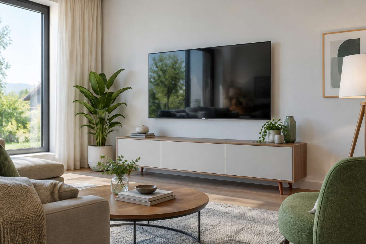 Installation : emplacement, hauteur, reflets et meuble tv